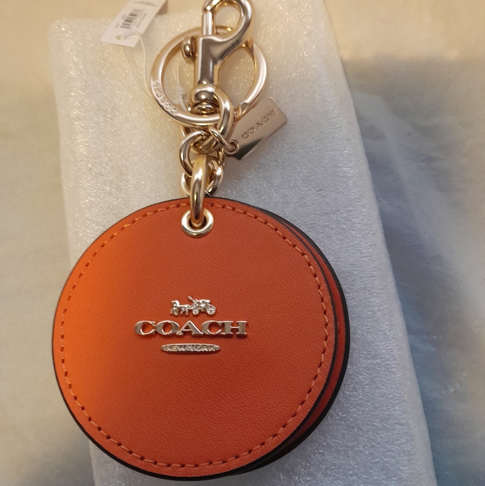 New Coach Tote Charm/Mirror In Orange Color NWT - Picture 4 of 7